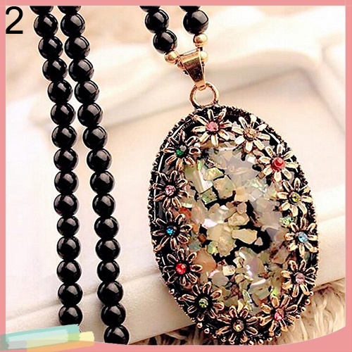 Dây chuyền mặt đá Opan nhân tạo nhiều màu sắc