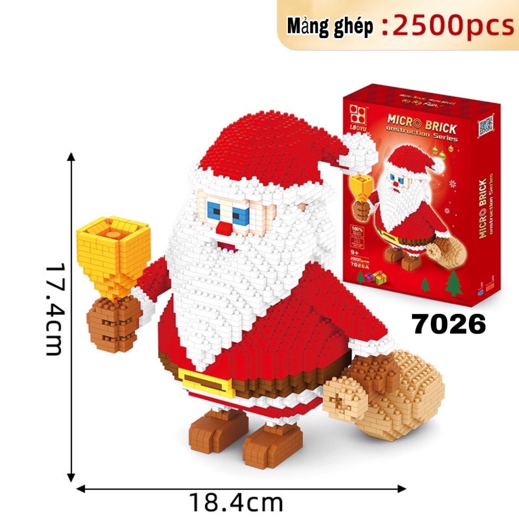 Bộ Đồ Chơi mô hình lắp ráp lego hình Ông già Noel, Cây Thông, Xe Trượt Tuyết, Sáng Tạo Quà tặng Dành Cho Nam Và Nữ