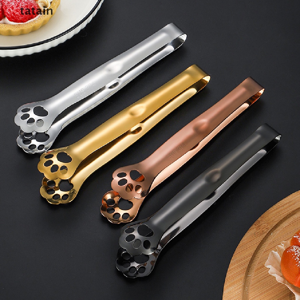 1 Kẹp Gắp Thức Ăn Hình Chân Mèo Bằng Thép Không Gỉ Chống Trượt