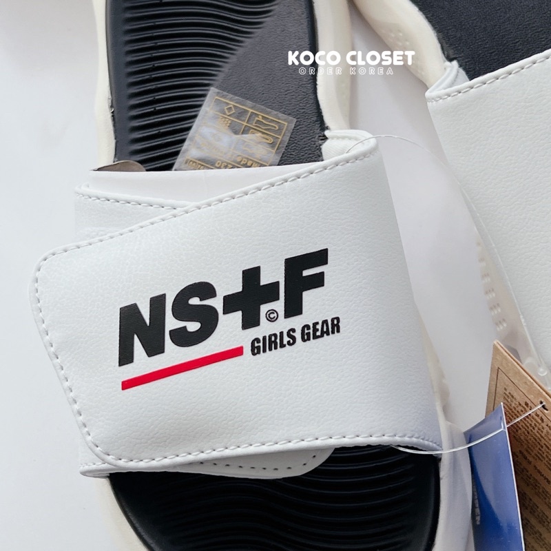 Dép Shoopen quai ngang dán Nasty Kick Màu Trắng