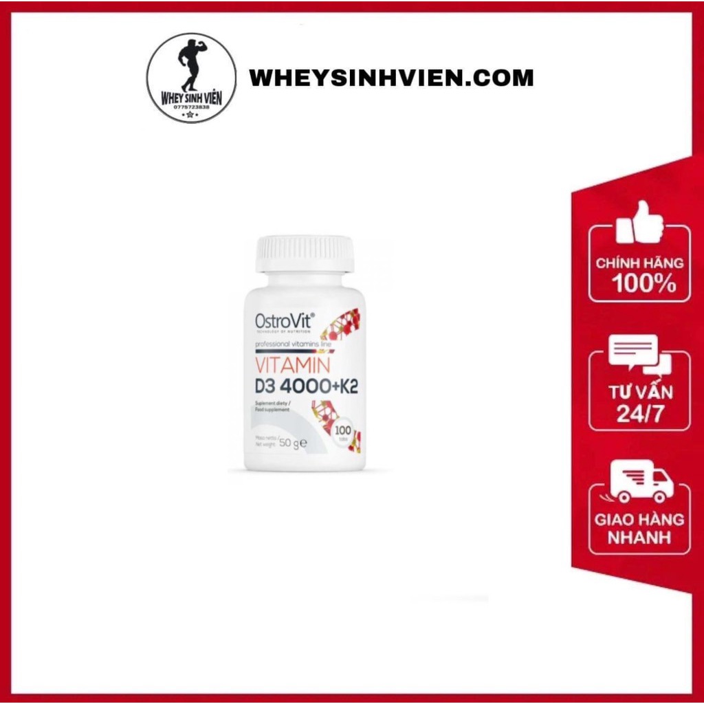 Thực Phẩm Bổ Sung Ostrovit Vitamin D3 4000 + K2 100 Viên tại WHEYSINHVIEN.COM