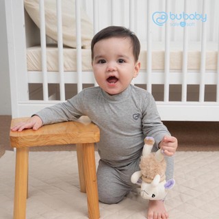 Bộ dài tay cao cổ 3p bu vải sồi candie molist co giãn - bu baby