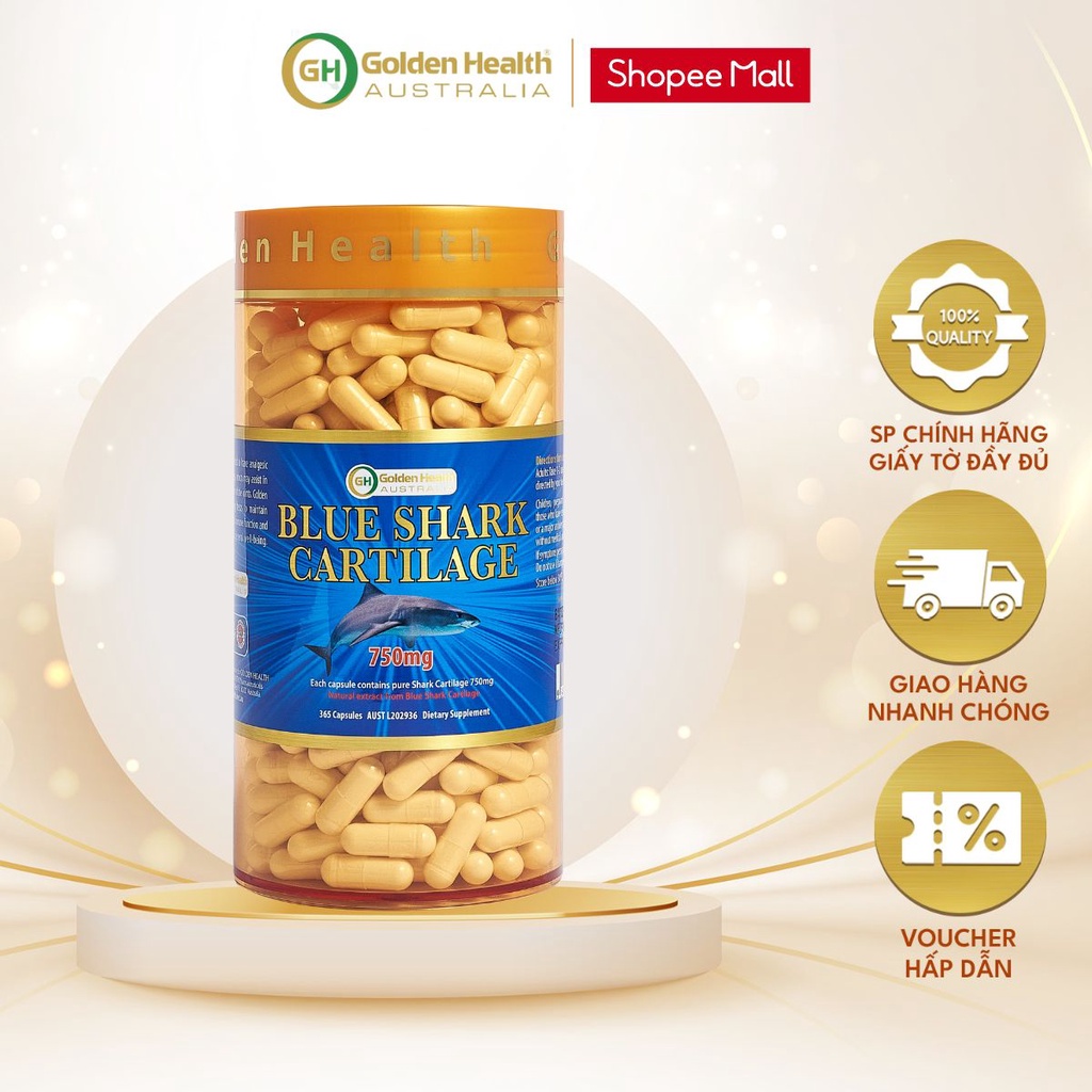 [GOLDEN HEALTH] Sụn vi cá mập - Blue Shark Cartilage 750mg hộp 365 viên