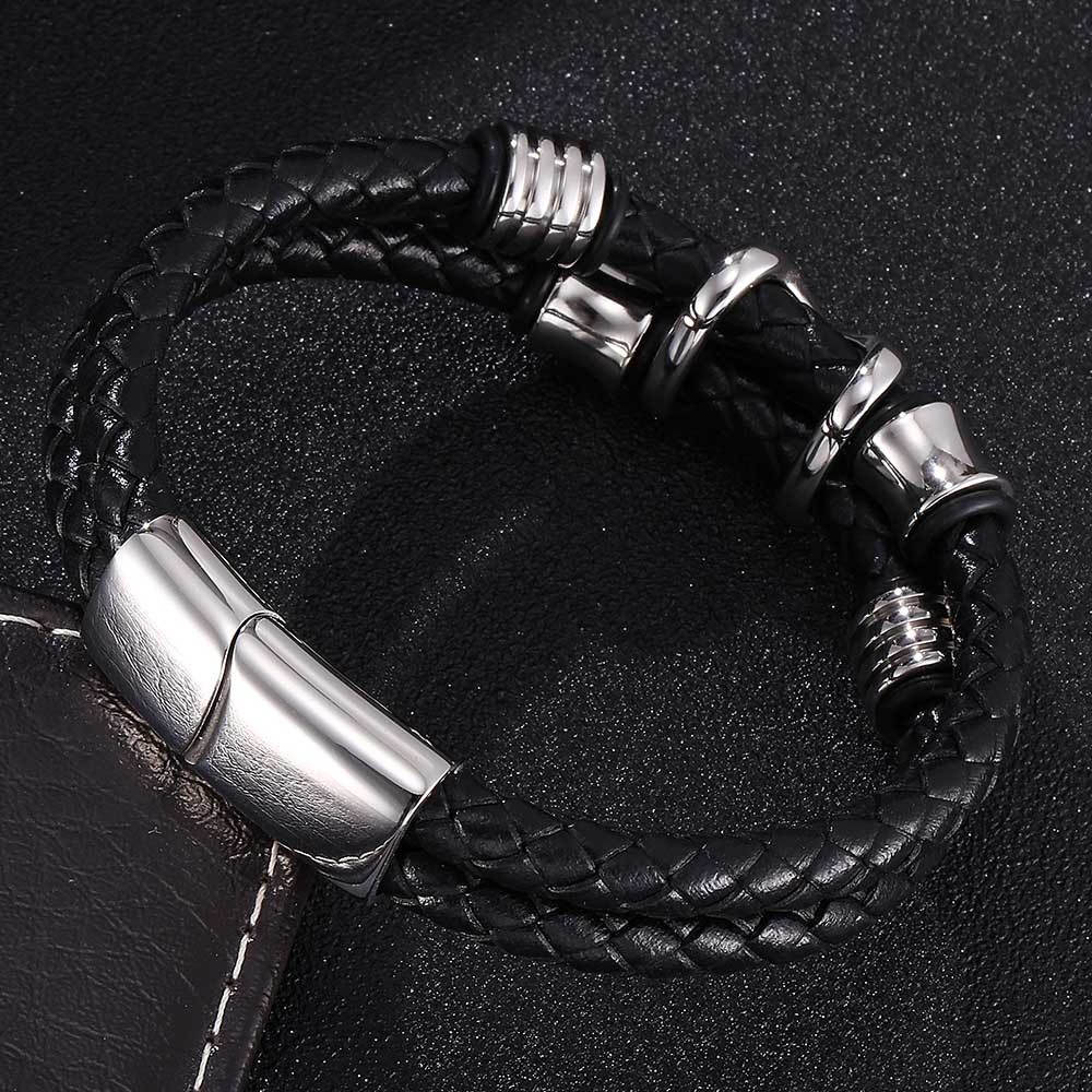 [Giao Hỏa Tốc] Trang sức bằng da Vòng tay nam Vòng tay thép titan thương hiệu SUTUMANsilver