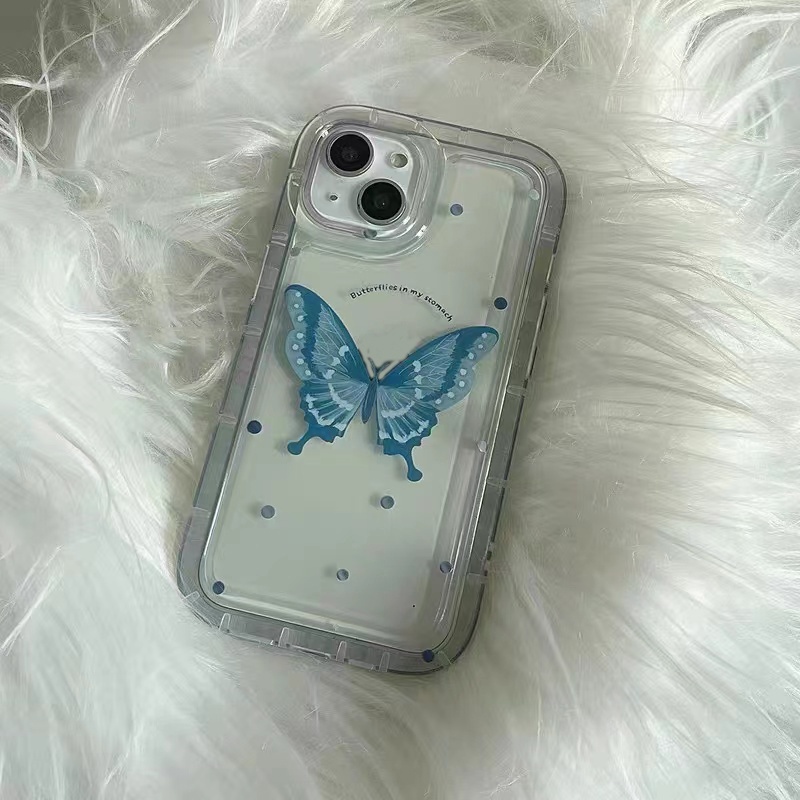 Ốp Điện Thoại Silicone Mềm Trong Suốt Chống Sốc In Hình Bướm Cho IPhone 14 12 13 11 Pro Max XS Max X XR 8 7 6 Plus 6S