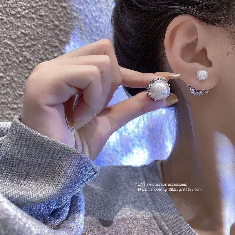 Bông Tai Đính Đá Ngọc Trai Nhân Tạo Phong Cách Hàn Quốc Thời Trang Cao Cấp