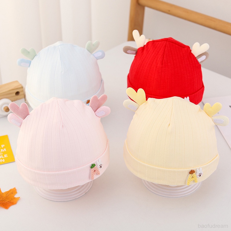 Mũ Cotton Hai Lớp Họa Tiết Hoạt Hình Siêu Dễ Thương Cho Bé Gái 0-3 Tuổi