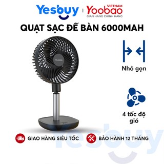 Quạt sạc mini đặt bàn (4000-10000mAh) bẻ góc 45 độ, thời gian sử dụng lên đến 21 - 60H giờ, an toàn cho trẻ YOOBAO F1