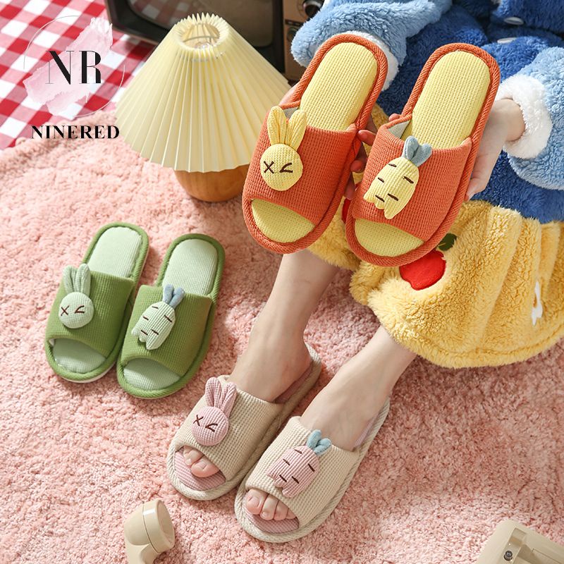Dép Quai Ngang Thỏ Cà Rốt Đi Trong Nhà Quai Ngang Chống Trơn NineRea Homewear - D14 - D102