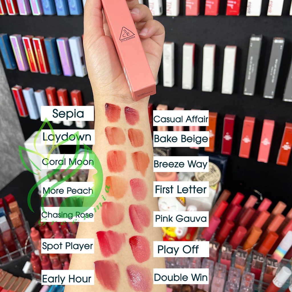 Son Kem Lì 3CE Double Wind BLUR WATER TINT - Màu Đỏ Vang 4.6g Blur Water Tint Say Đắm