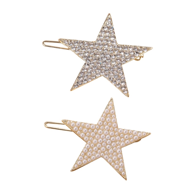 Kẹp Tóc Y2k Hình Ngôi Sao Đính Ngọc Trai Dễ Thương