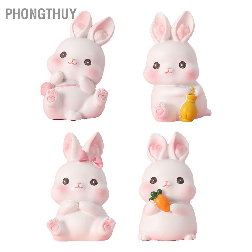 PhongThuy Thỏ Vật Trang Trí Thú Cưng Động Hình Nhựa Nhà Cửa Cho Phòng Ngủ Xe