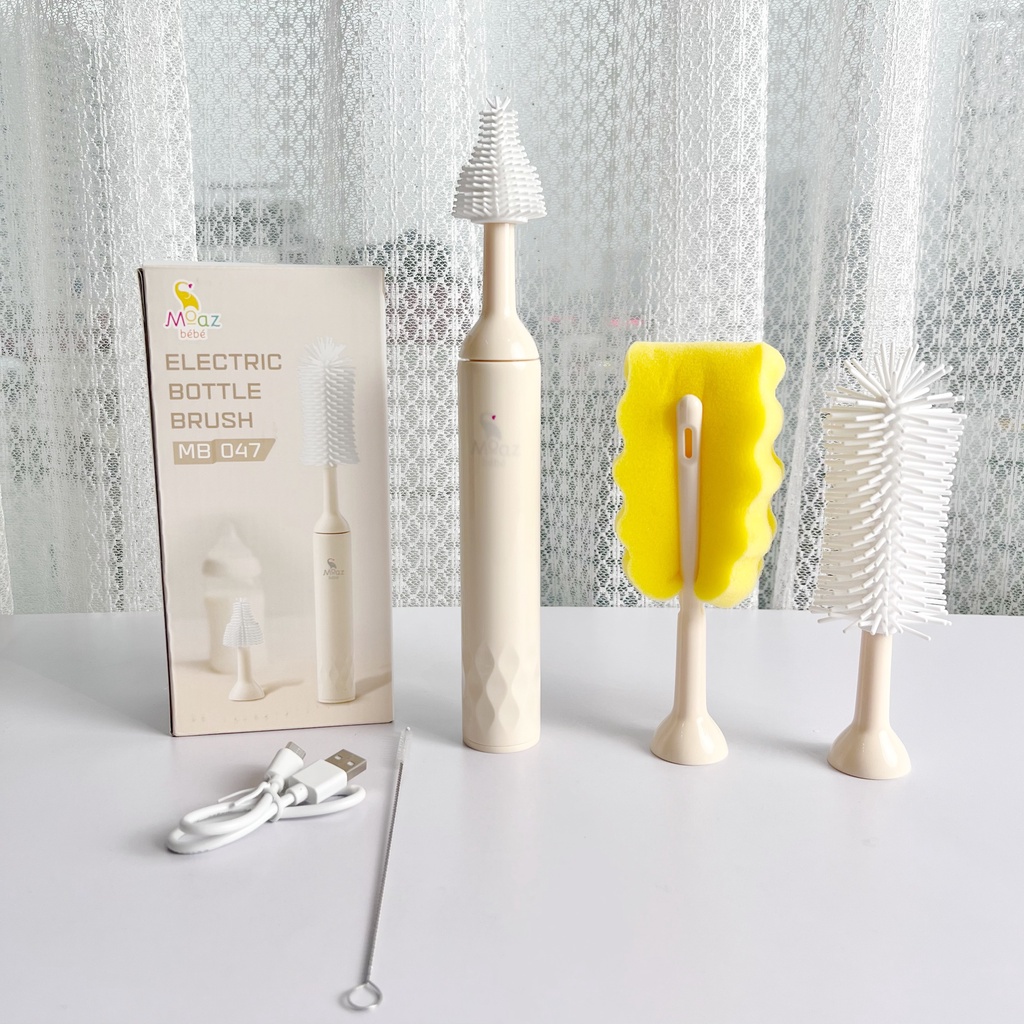 Combo Cọ Rửa Bình Sữa Điện Moaz Bébé MB-047 Chính Hãng Cực Xịn Xò