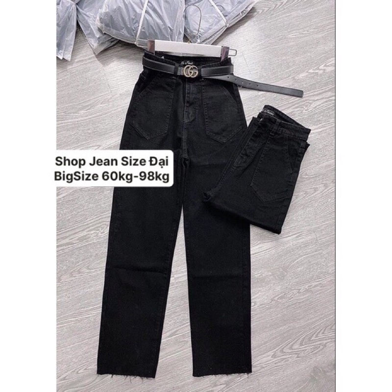 Quần Jeans Nữ Ống Suông BigSize Lưng Siêu Cao Co Giãn Mạnh