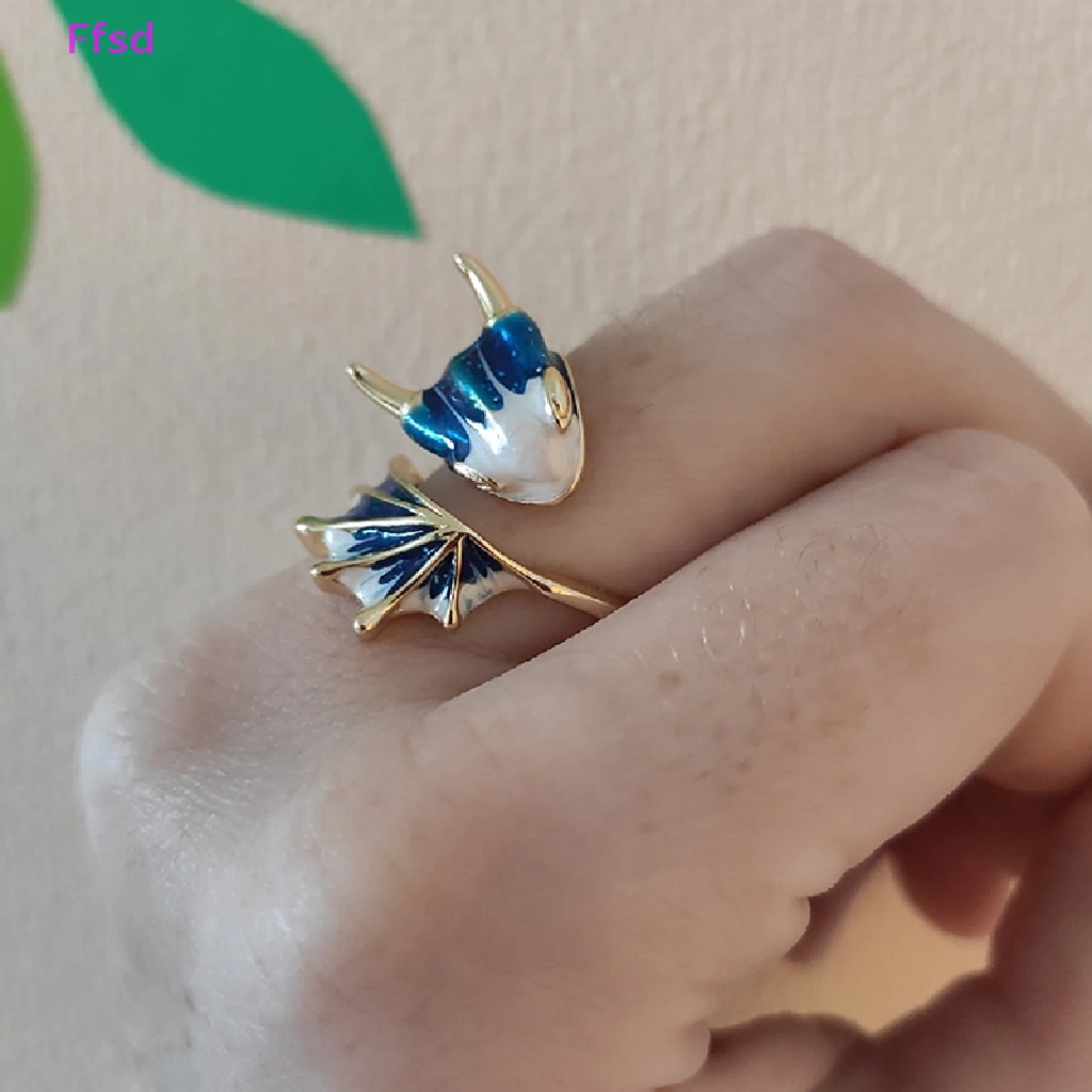 {Ffsd} Nhẫn Hở Thủ Công Hình Rồng Bầu Trời Sao Nhỏ Màu Xanh Dương Độc Đáo * Hàng Bán Chạy