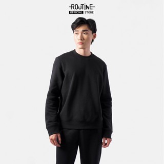 Áo nỉ sweater nam tay dài thêu logo form regular - routine 10f22swe001
