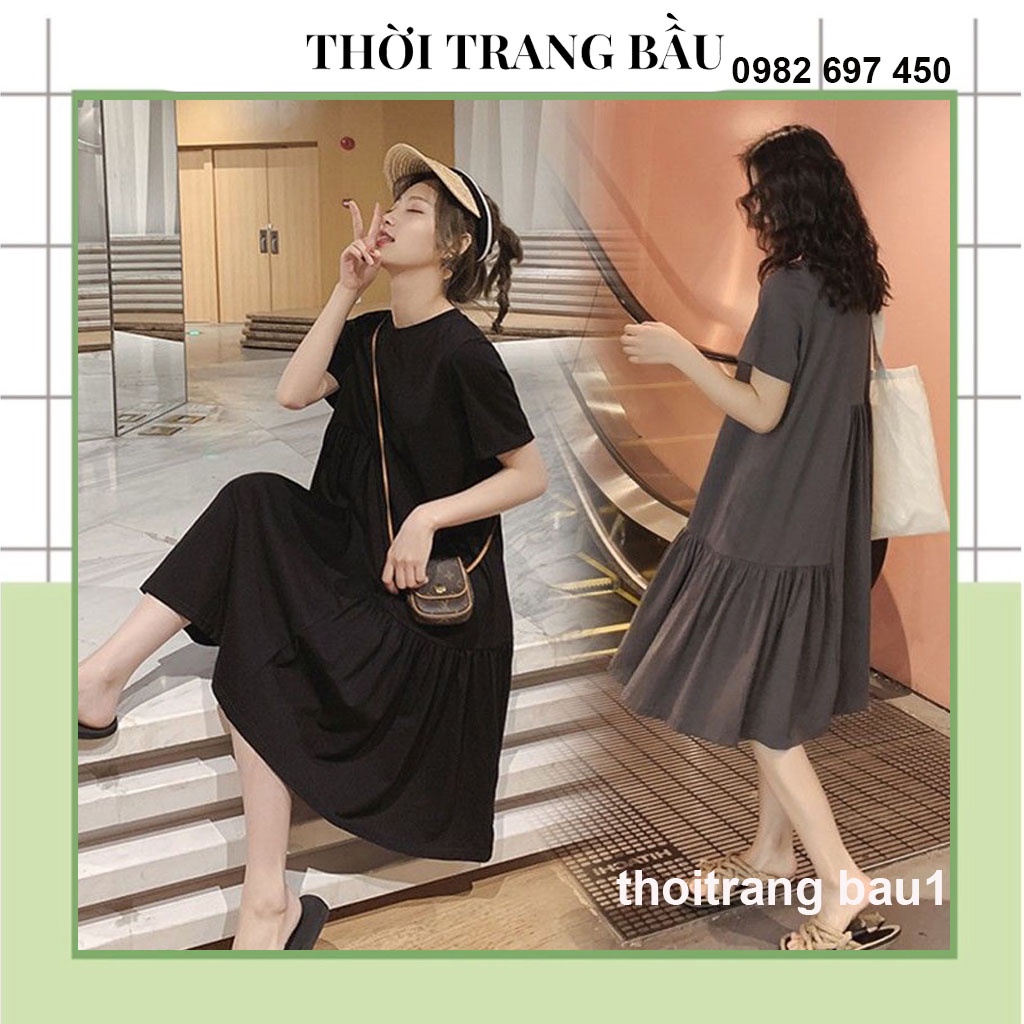 VÁY BẦU CÔNG SỞ, DỰ TIỆC, DẠO PHỐ- ĐẦM BẦU THỜI TRANG MÙA HÈ CHẤT COTTON THIẾT KẾ VẠT LỆCH CÁ TÍNH