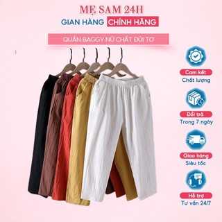 Quần baggy nữ Hàn Quốc Mẹ Sam 24h chất liệu đũi tơ mềm nhẹ mát kiểu dáng trẻ trung QKH.29