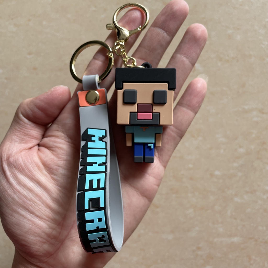 Mới Móc Khóa Nhựa pvc In Hình Nhân Vật game minecraft Dễ Thương