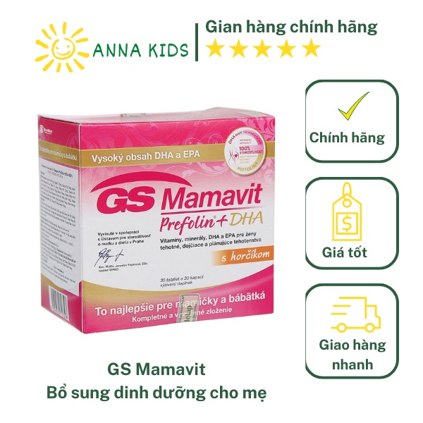 [CHÍNH HÃNG - GIÁ TỐT] GS Mamavit Prefolin Prefolin + DHA + EPA - Cung Cấp Dưỡng Chất Cho Phụ Nữ Man