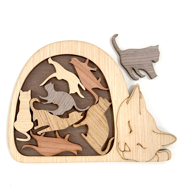 Bộ xếp hình mèo thegioipuzzle siêu hách não quà tặng tri thức