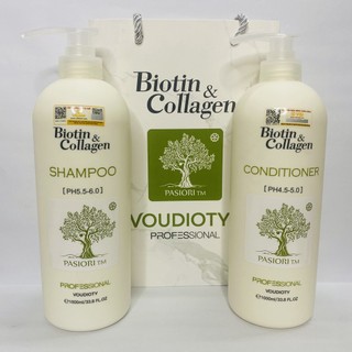 Dầu Gội Xả Biotin Collagen Trắng Giảm Rụng Phục Hồi Hư Tổn Tóc 2 Loại 500ml Và 1000ml
