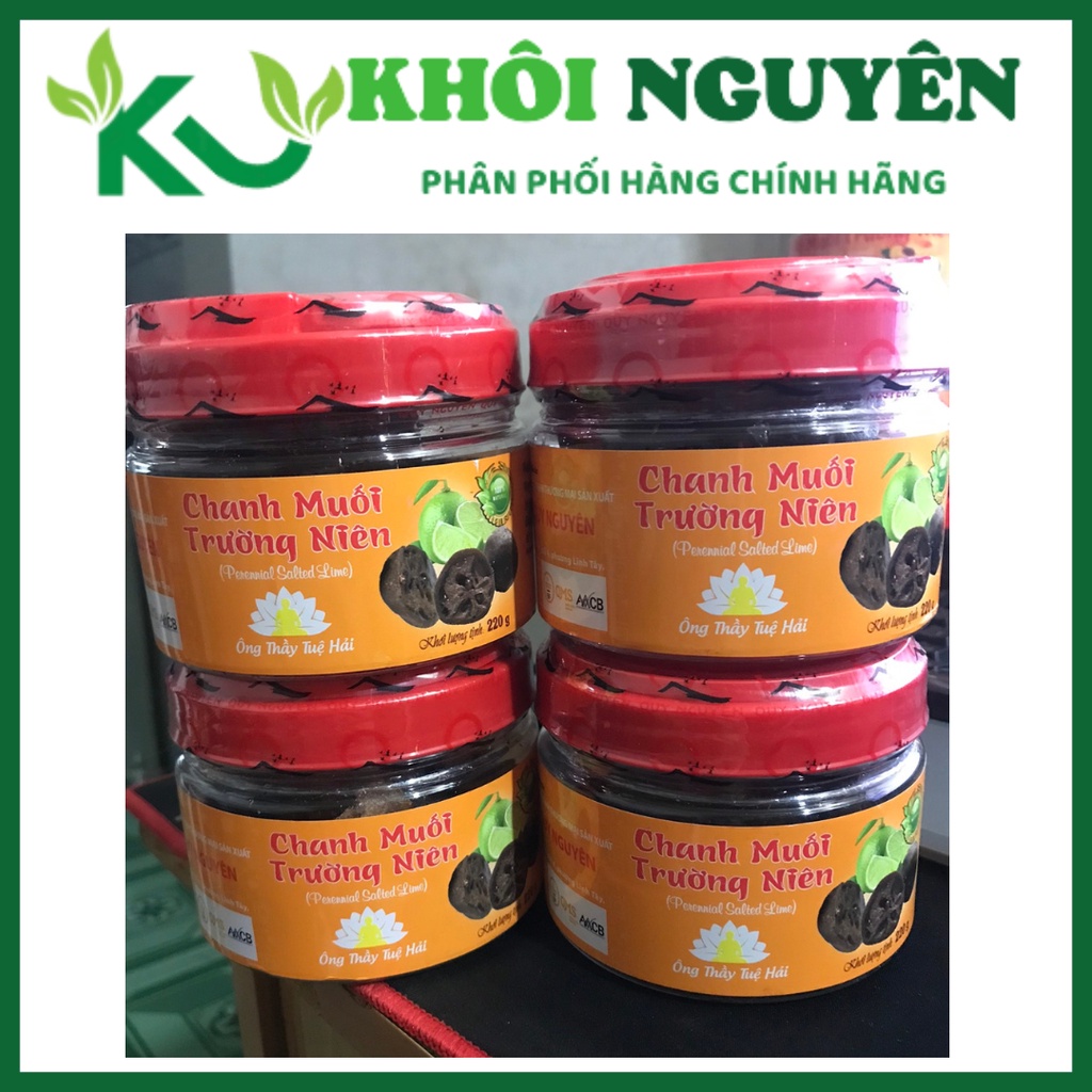 Chanh muối trường niên Quy Nguyên hũ 220g Chanh muối lâu năm thầy Tuệ Hải