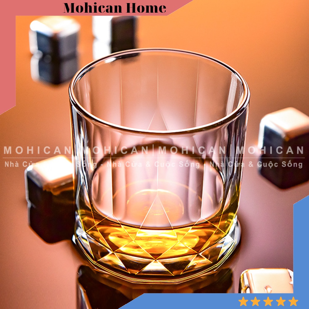 Ly thủy tinh cà phê Ocean Connexion Double Rock 350ml, cốc thủy tinh uống rượu đẹp mắt Thái Lan MOHICAN OCEG-P02807