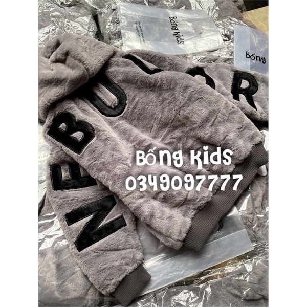 Áo Khoác Lông Bé Gái Đáp Chữ Xuất Nhật