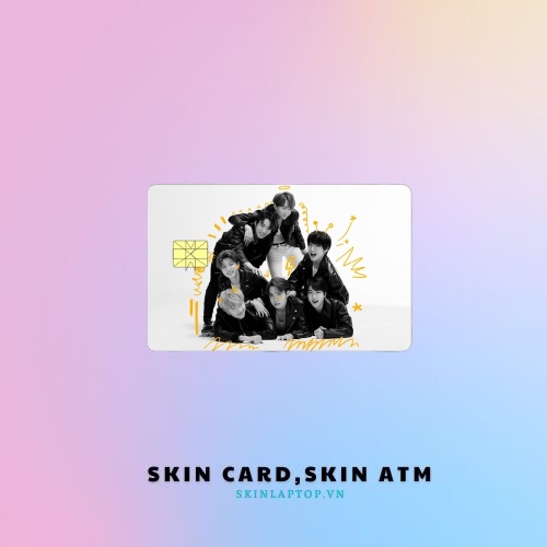 Miếng Dán Thẻ Card Kpop BTS | SKIN ATM, Thẻ Xe, Thẻ Chung Cư Trang Trí - Chất Liệu Decal Vinyl Chống Nước