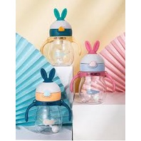 Bình nước tập uống cho bé FREESHIP Bình con thỏ có van chống sặc cao cấp 250ml bằng nhựa PP chịu nhiệt tốt