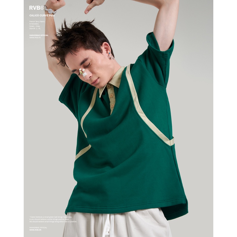 Áo POLO RANVERBAE CALICO Xanh