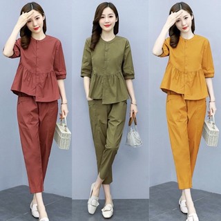 Đồ Bộ Nữ. Dáng Tay Lỡ Quần Dài Đẹp Lịch Sự