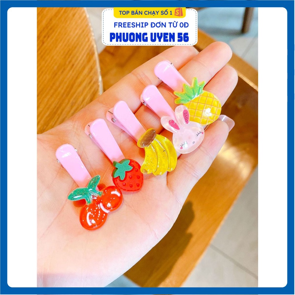 (Bán Buôn Sỉ) Set 10 Kẹp Tóc Họa Tiết Xinh Xắn Cho Bé Gái