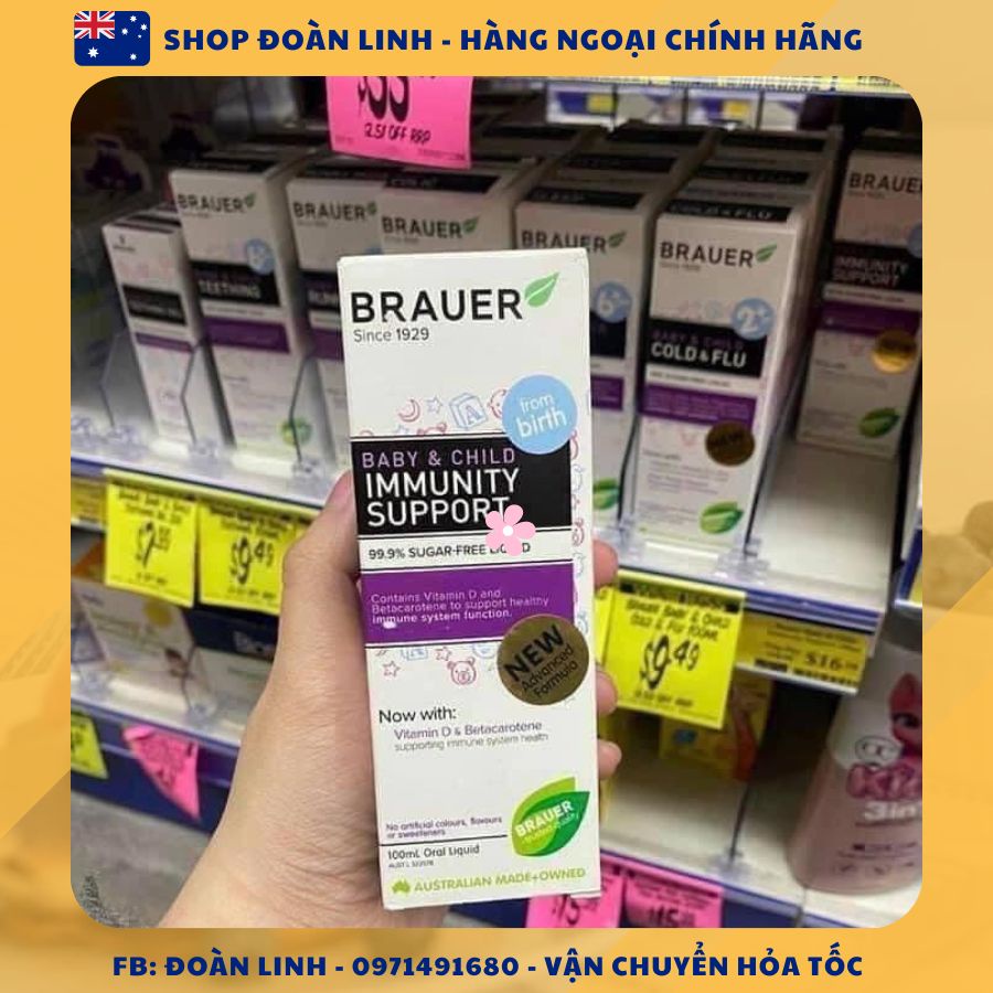 Tăng đề kháng Brauer Immunity Support , Hàng úc đi air, Siro BRAUER Baby & Child Immunity Support, Date 2024