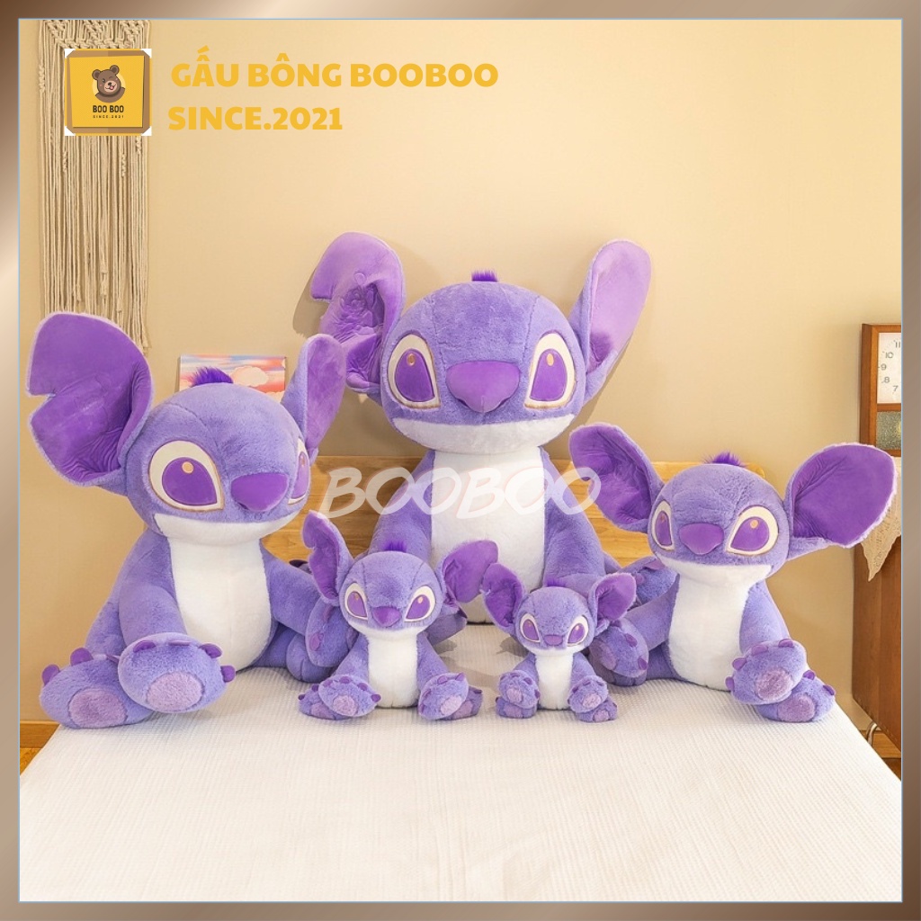 Thú Nhồi Bông Hình Stitch Màu Tím Dễ Thương Cho Bé Gấu bông BooBoo