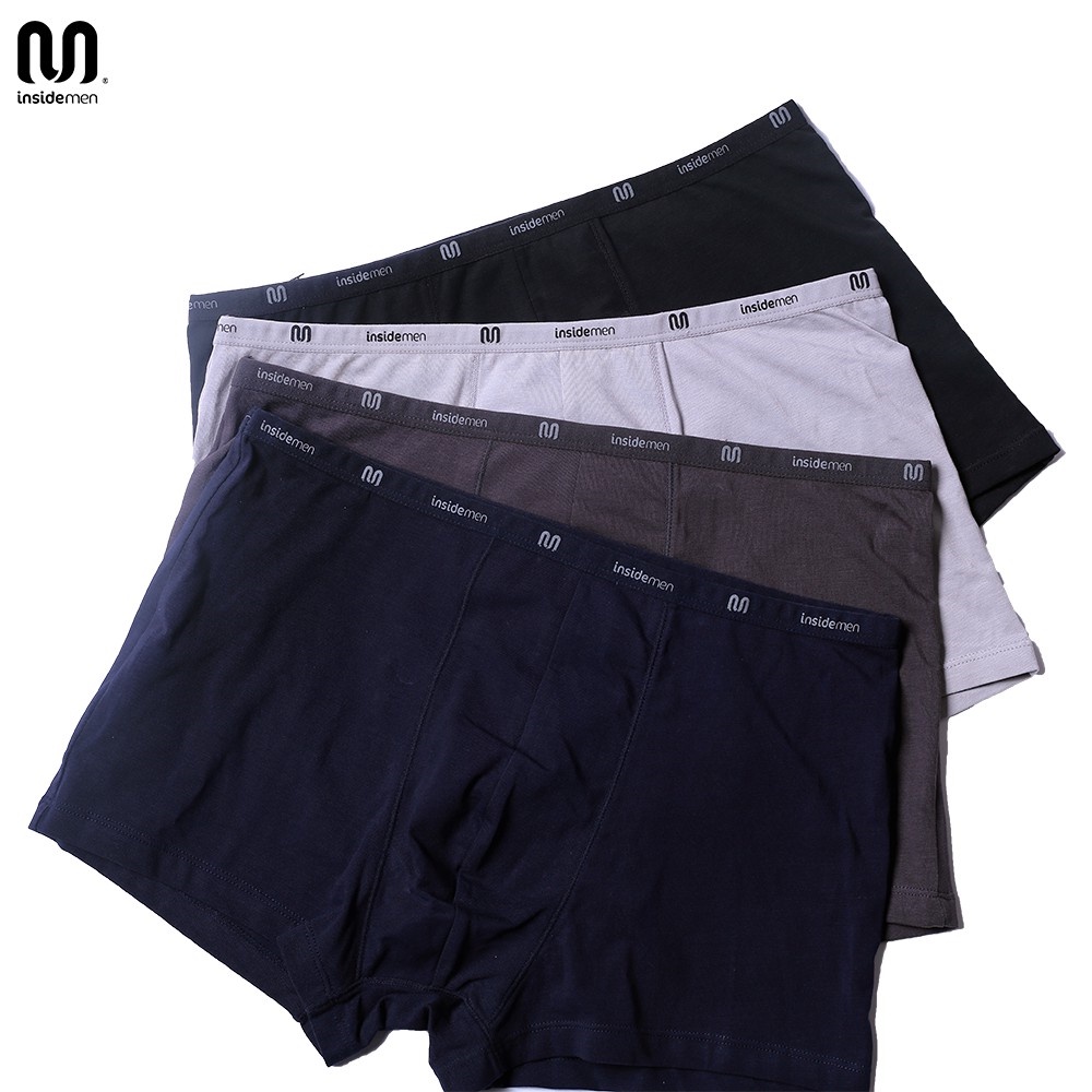 Quần sịp đùi nam Boxer INSIDEMEN thiết kế gọn nhẹ kháng khuẩn chất liệu mềm mại an toàn với làn da IBX009