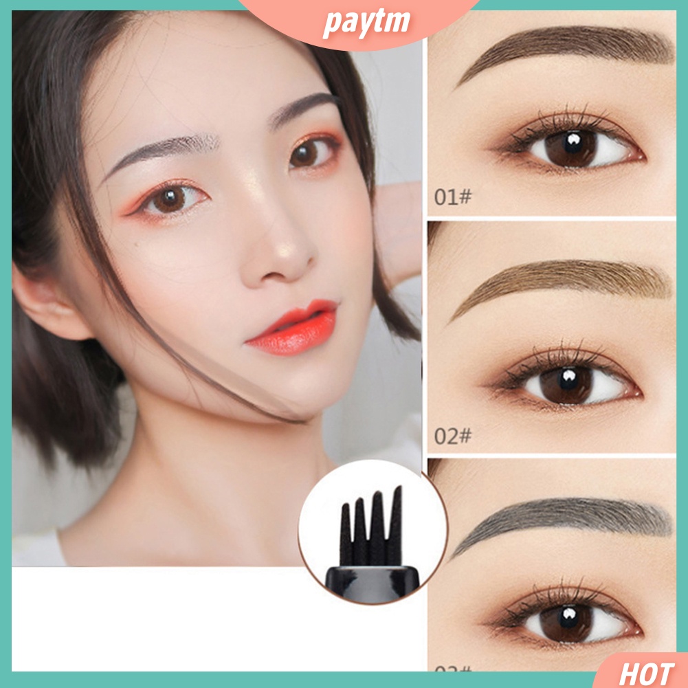 (PTM) Bút kẻ lông mày dạng phẩy sợi chống nước lâu phai đầu bút phân thành 4 ngạnh tiện dụng