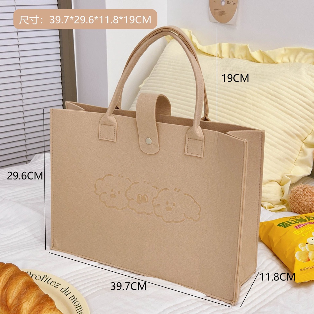 Túi Đựng Hộp Cơm Trưa Cỡ Lớn Họa Tiết Gấu Dễ Thương