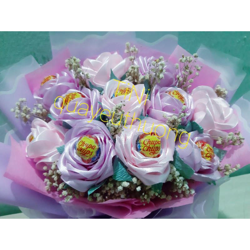 Bó hoa Chupa Chups (tháo kẹo vẫn còn hoa)