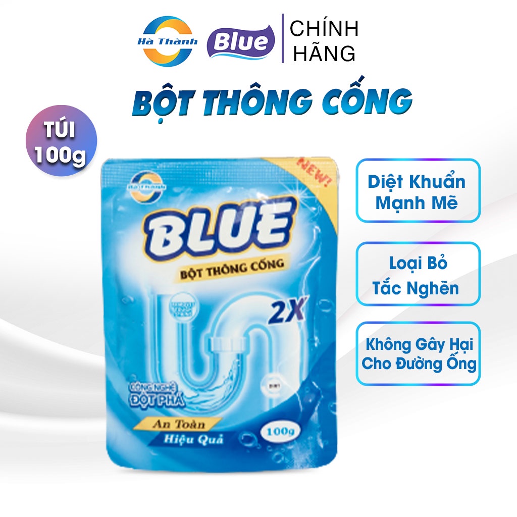 Bột Thông Cống Blue Hàn Quốc túi 100G, đánh tan tắc nghẽn đường ống