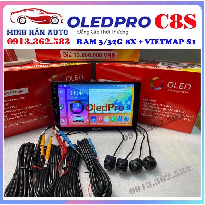 Màn Hình DVD Android Ô Tô OLED PRO C8S, X4S New Tích Hợp Camera 360 9 inch Ram 3-32 Chip 8 Nhân Lắp Xe Ô Tô, Bh 18 Tháng