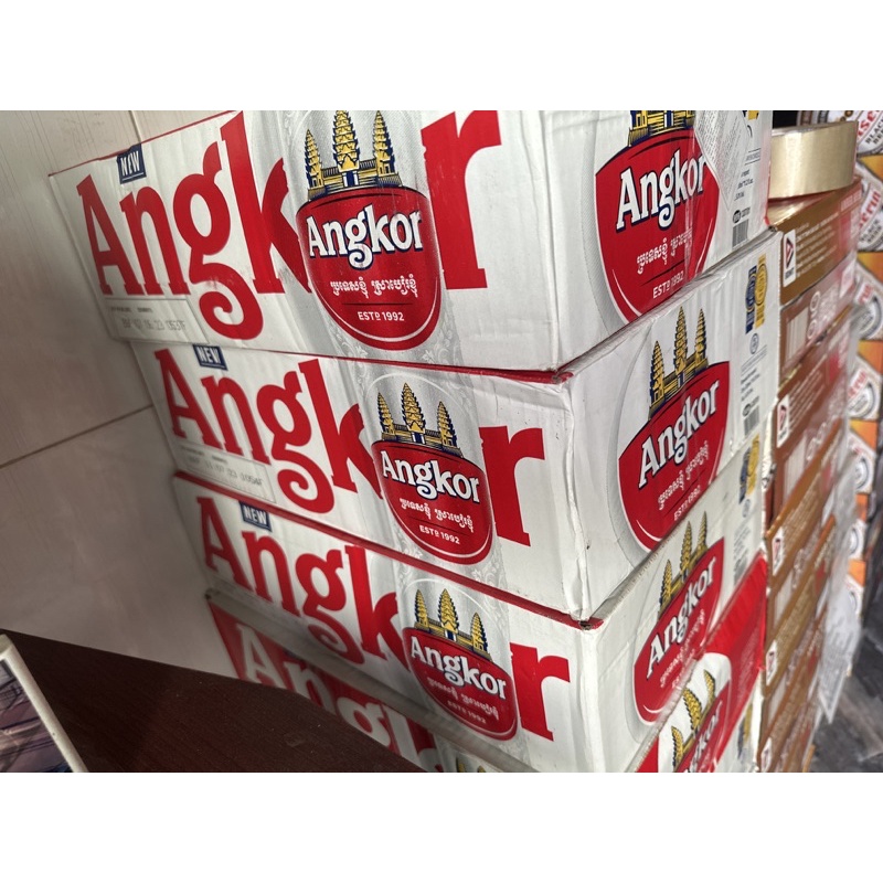 Bia Angkor Campuchia thùng 24 lon, date T7/2024