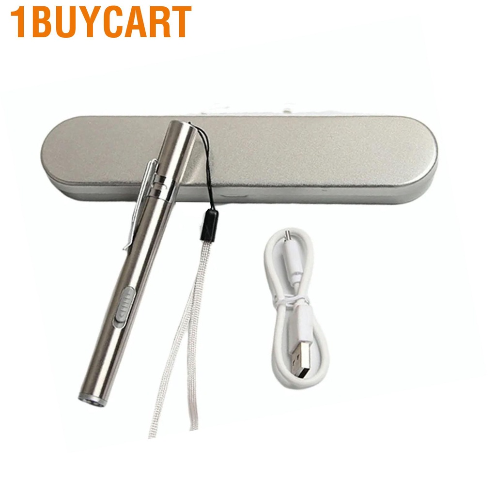 1buycart Yellow Pen Light Flashlight 60LM Brightness USB Rechargeable Stainless Steel Nurse Penlight with Pocket Clip