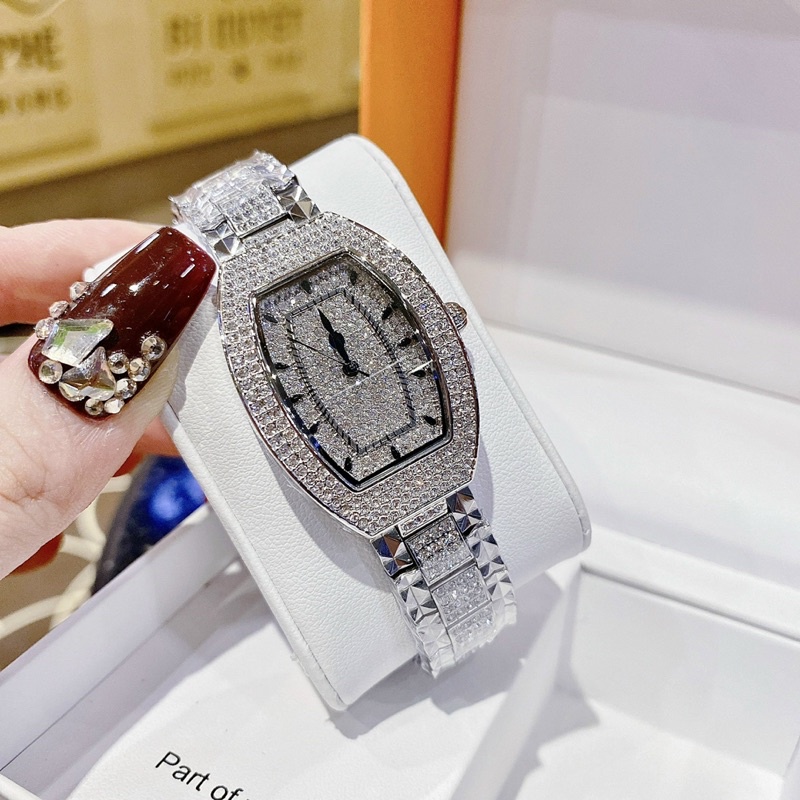 Đồng hồ nữ Davena 61369  chính hãng mặt chữ nhật full đá