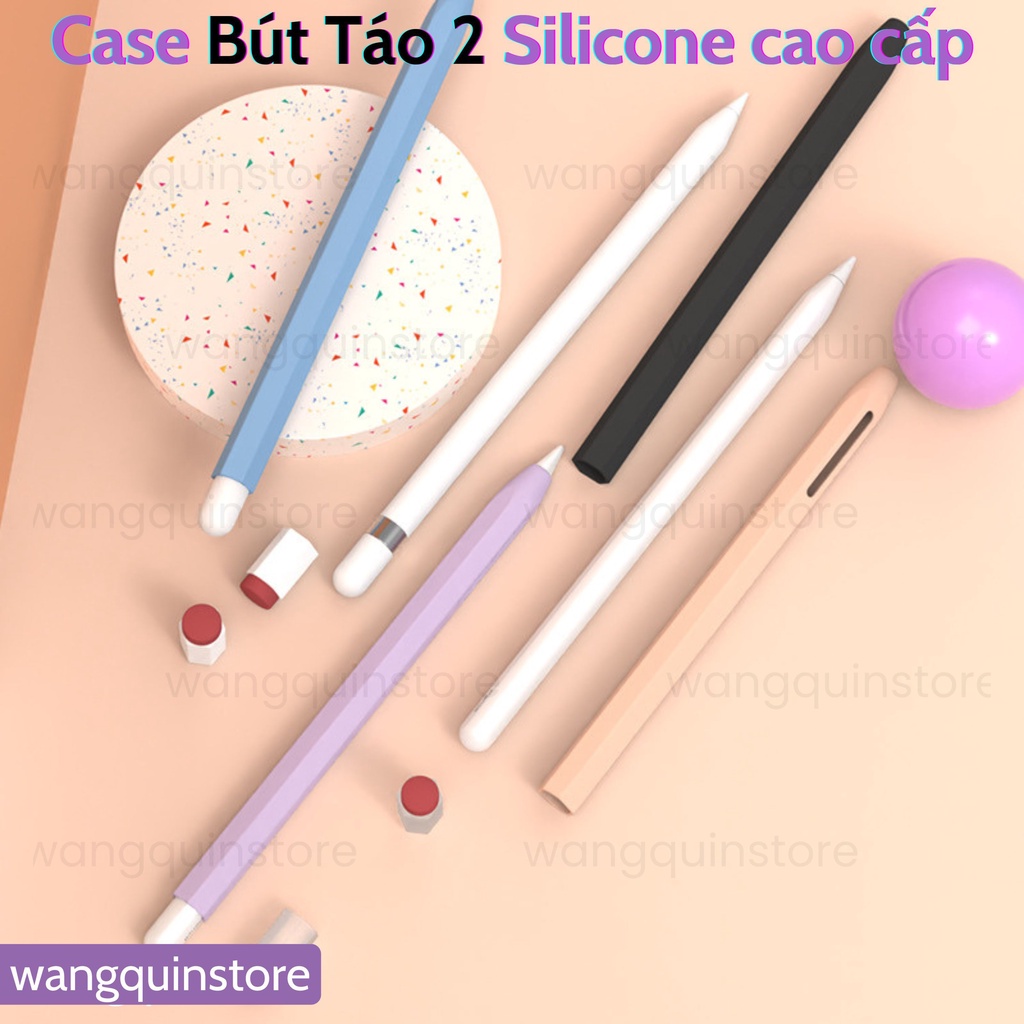 Ốp/Case Silicon Pencil 2 Kiểu Bút Chì Đẹp cổ điển vintage Chống Bẩn, Chống Trầy, Có Thể Sạc Mà Không Cần Tháo Ốp