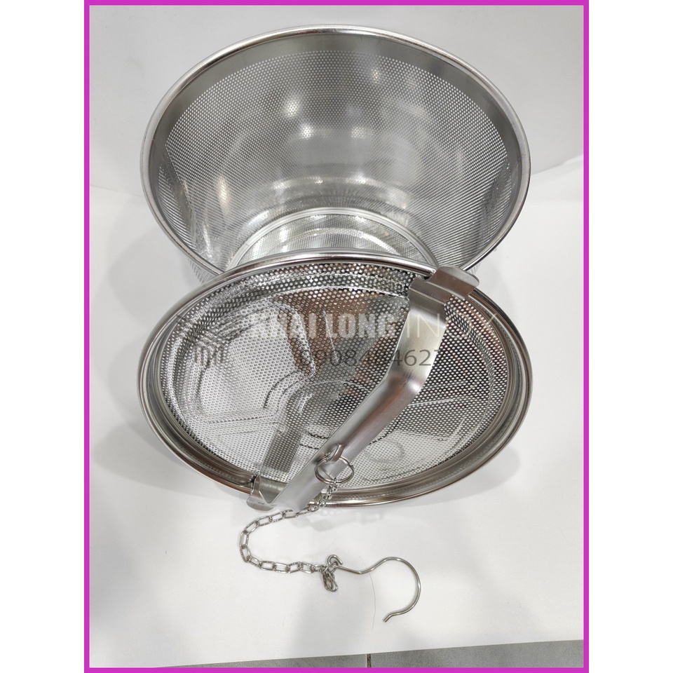Lồng lọc xương / lọc gia vị inox cao cấp loại lớn đủ size có nắp đậy,khóa gài