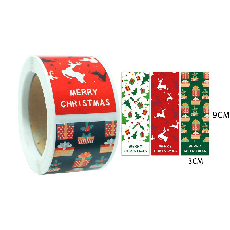 TD77_Tem dán chữ _ STICKER " NOEL_GIÁNG SINH " << SIZE 3X9CM, 100 TEM/CUON