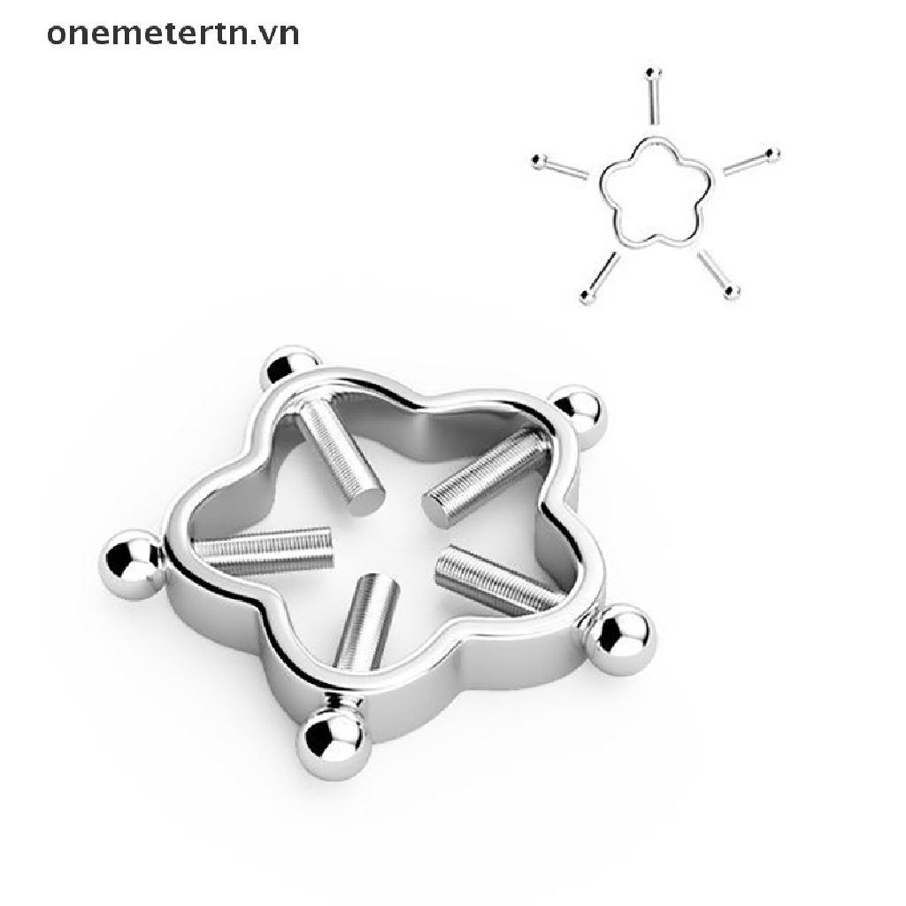 Núm Vú Giả Bằng Thép Không Gỉ Hình Hoa Mận Có Thể Điều Chỉnh Kèm Kẹp Núm Ti Giả
