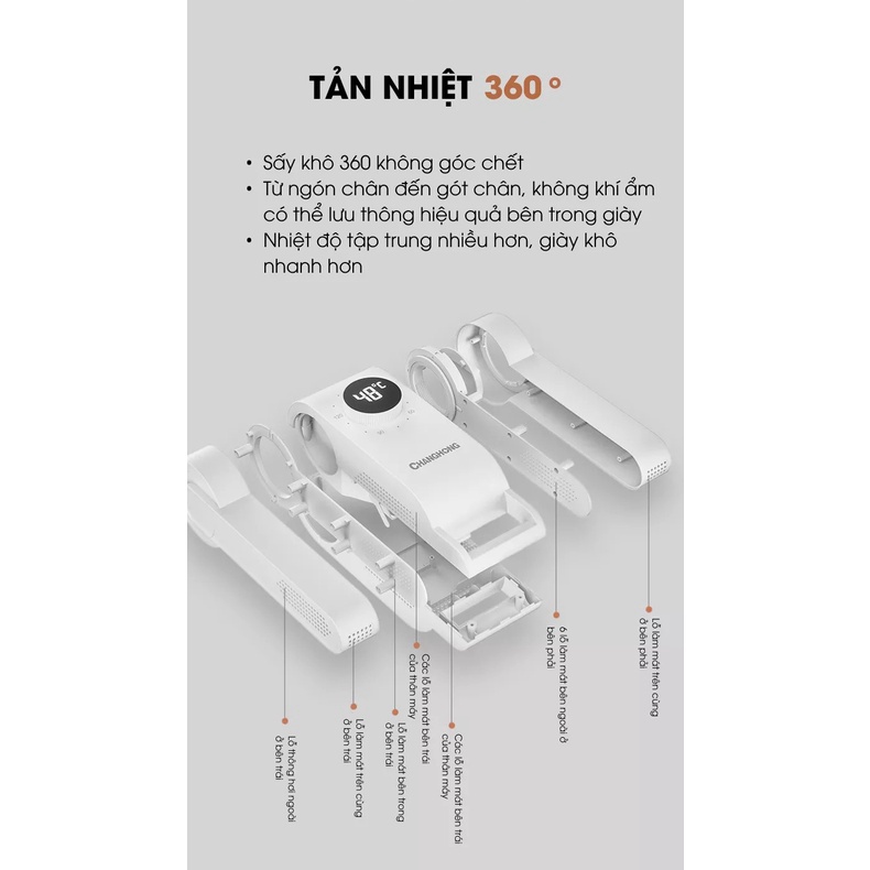 Euro - Máy sấy giày AUTODryer Breeze khử mùi UV, Hẹn Giờ có thể xếp gọn